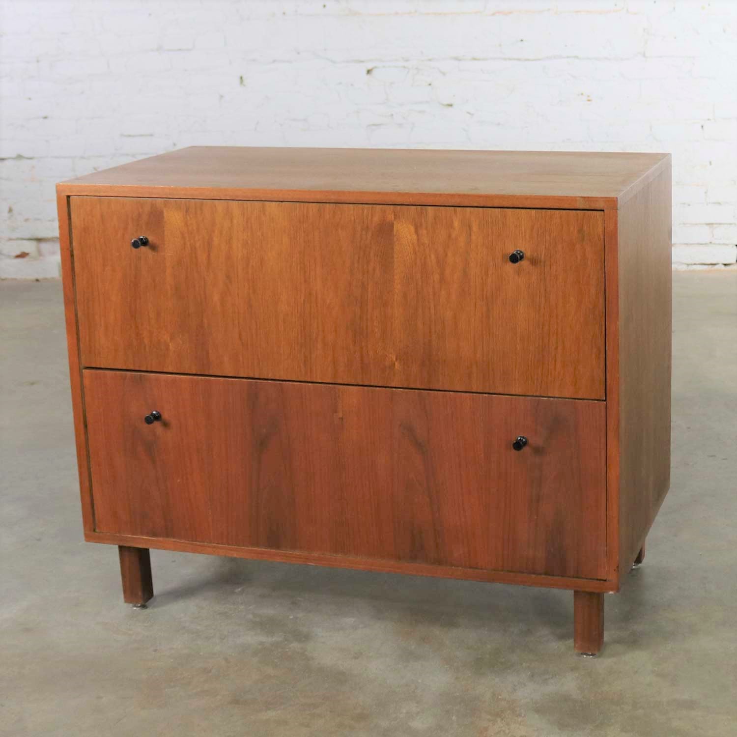 Walnut Finish Durable Strong Wood Material Belham Living Carter Mid-Century Modern Two-Drawer File Cabinet