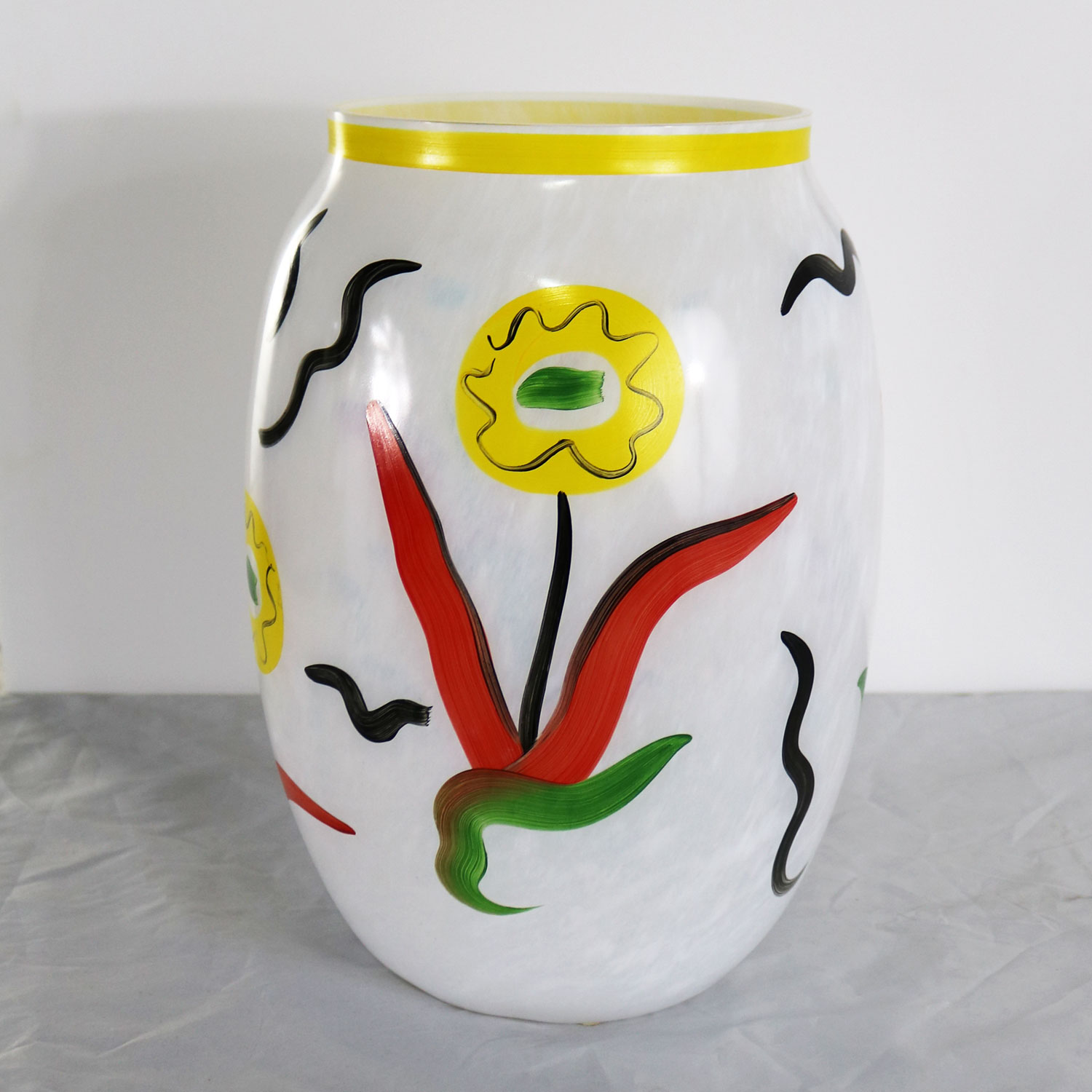 Large Hand Painted Kosta Boda Atelier Vase by Ulrica Hydman-Vallien Limited Edition