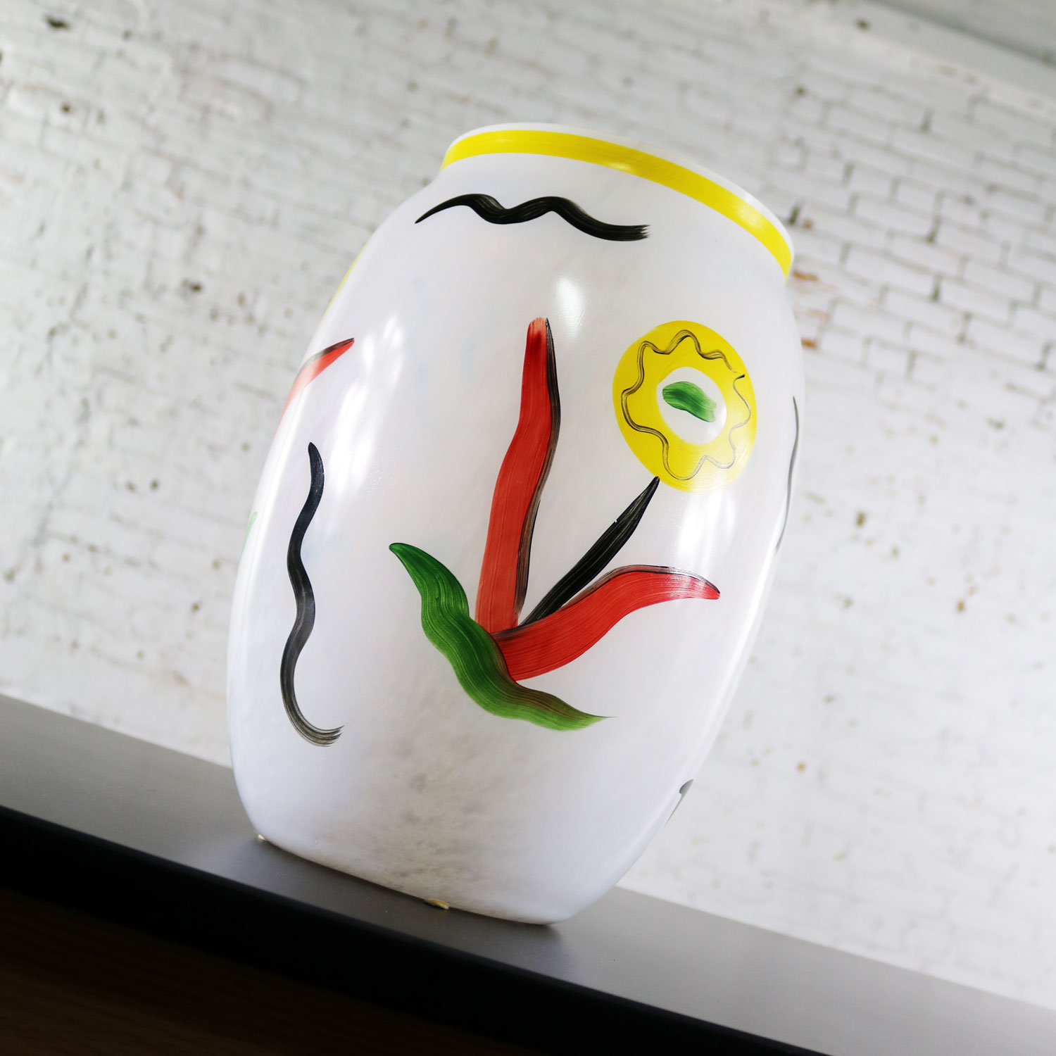 Large Hand Painted Kosta Boda Atelier Vase by Ulrica Hydman-Vallien Limited Edition