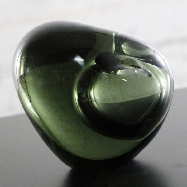 Holmegaard Glass Smoke Gray Off-Set Hulsten Krukkesten Vase by Per Lutken