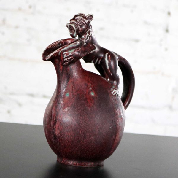 Stoneware Jug or Ewer with Lion Handle by Bode Willumsen for Royal Copenhagen