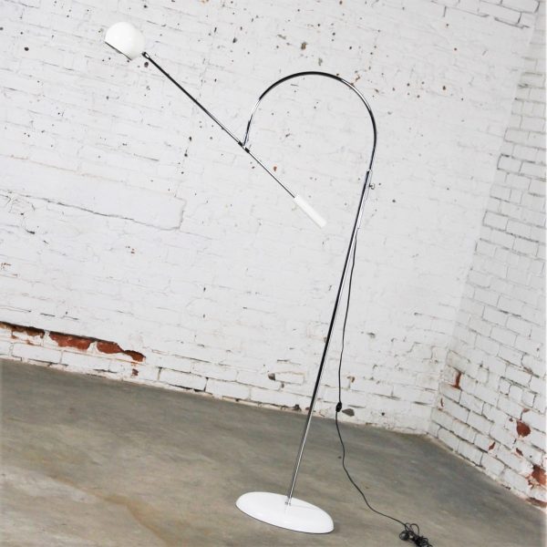 Orbiter Floor Lamp in White by Robert Sonneman