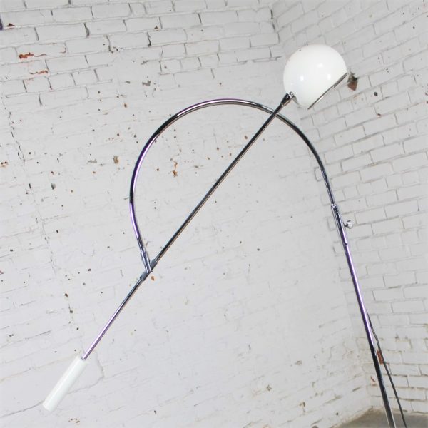 Orbiter Floor Lamp in White by Robert Sonneman