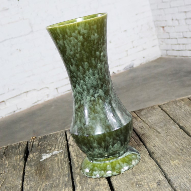 Large Brush McCoy USA Vase Number 177 Green Mottled Glaze