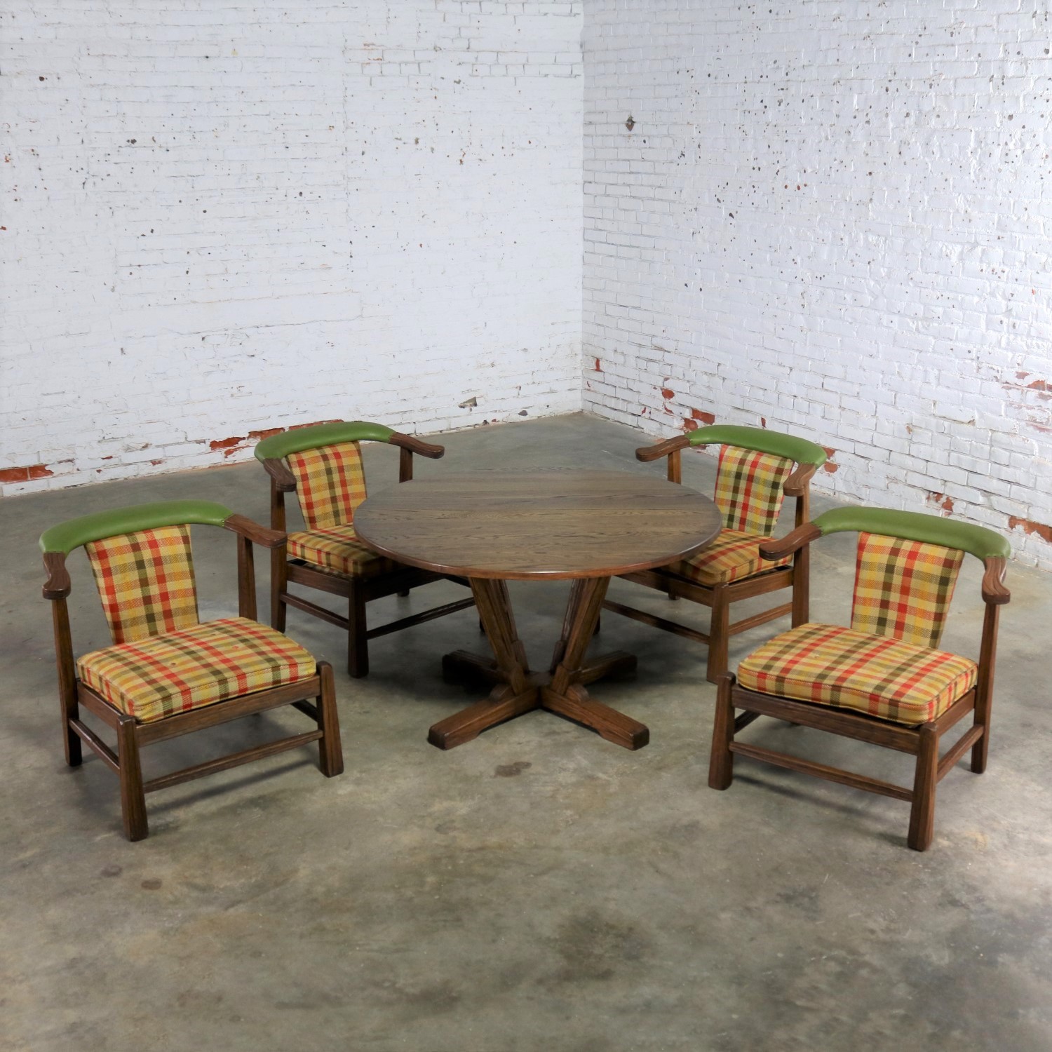 Brandt Company Ranch Oak Brunch or Game Table and Four Chairs