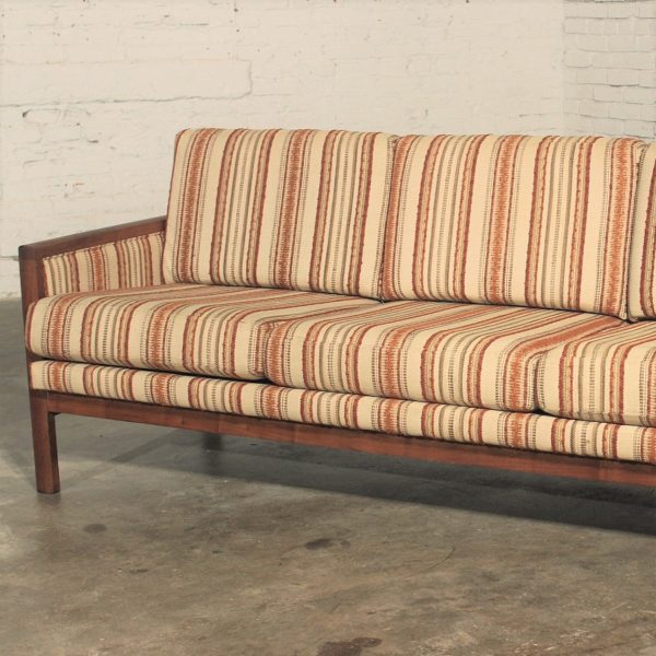 Mid-Century Modern Walnut Trimmed Sofa