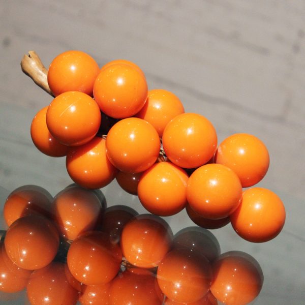 Vintage Opaque Orange Lucite Grapes