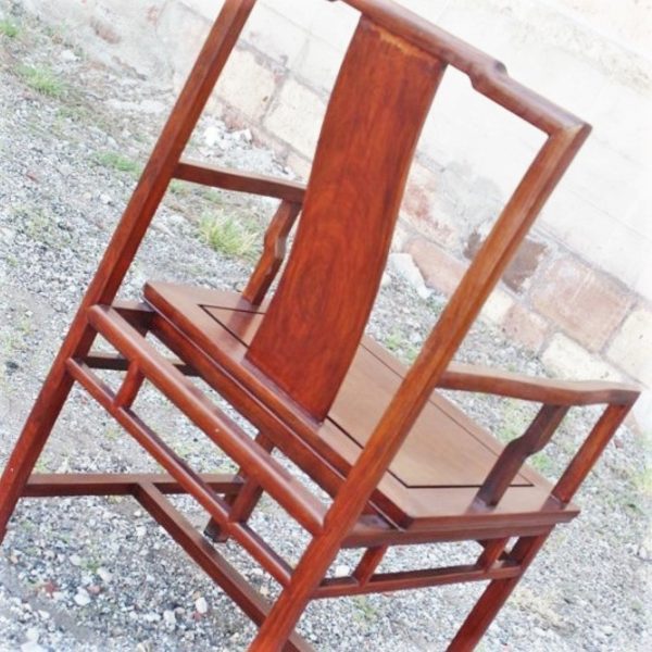 Vintage Asian Solid Rosewood Chair Ming Style with Yoke-back