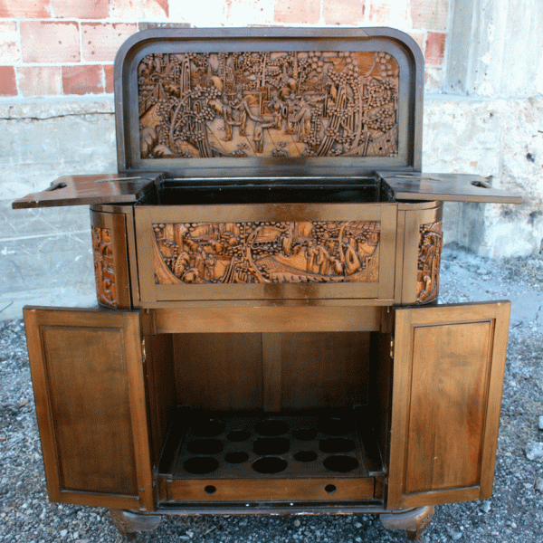 Vintage Asian Liquor Cabinet