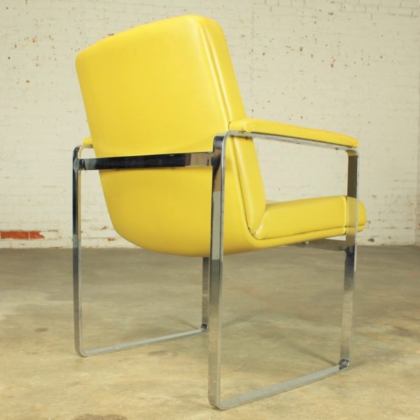 Vintage Mid-Century Modern Chromcraft-style Chrome Flat-Bar Chair