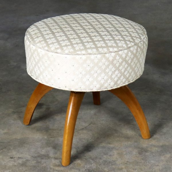 Heywood Wakefield Kohinoor Swivel Vanity Stool Ottoman Vintage