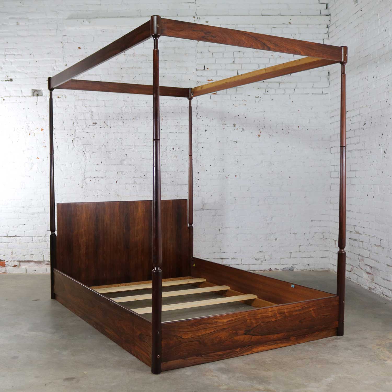Arne Hovmand-Olsen Rosewood Canopy Full-Size Bed Mid Century Scandinavian Modern