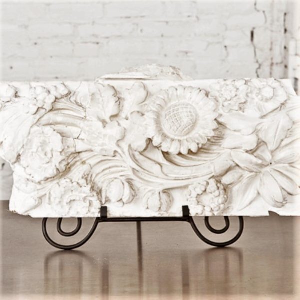 Antique Plaster Sunflower Architectural Relief - unique