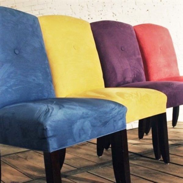 Bold and Bright Ultra Suede Dining Chairs, Set of 4