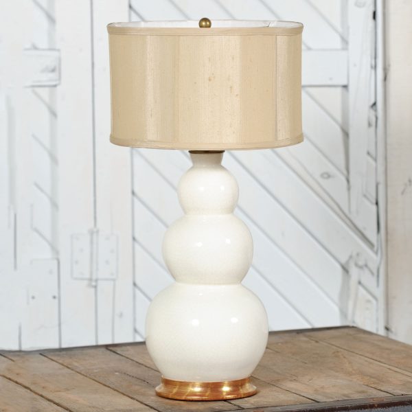 Christopher Spitzmiller Blanc De Chine Three Ball Large Ceramic Lamp