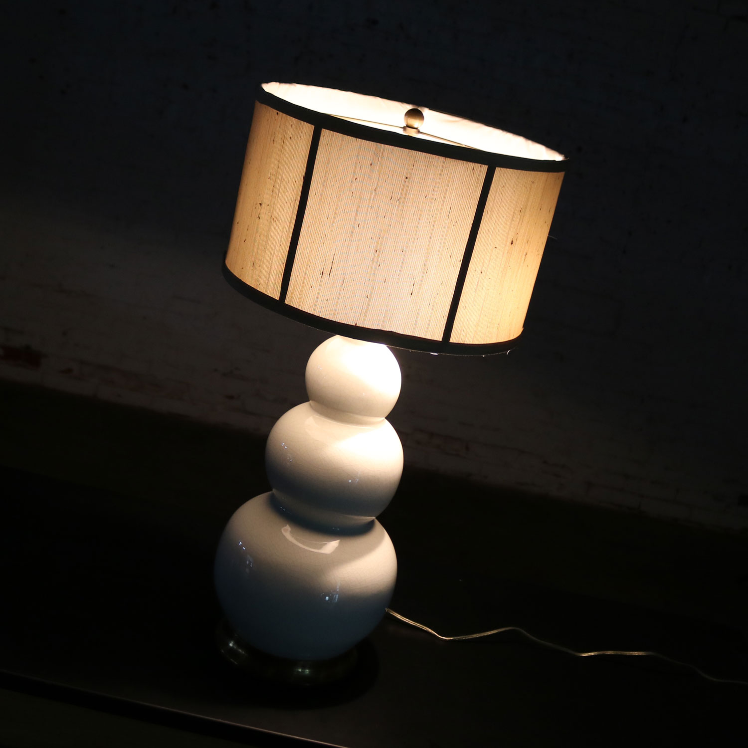 Christopher Spitzmiller Blanc De Chine Three Ball Large Ceramic Lamp