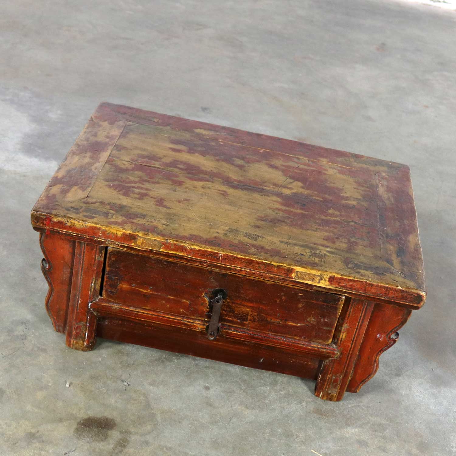 Antique Asian Low Tea or Altar Table with Drawer