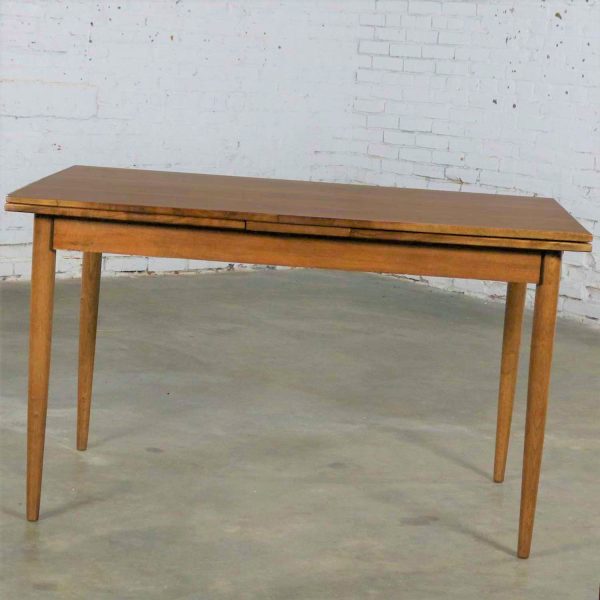 Mid Century Modern Draw Leaf Extending Dining Table After Conant Ball