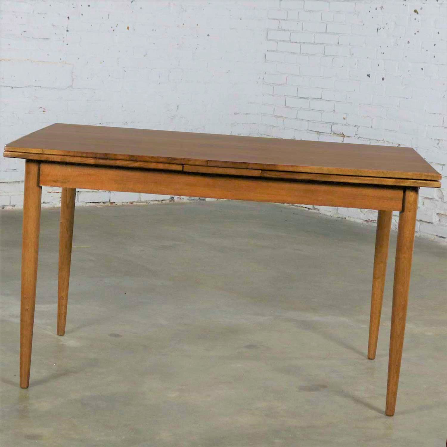 Mid Century Modern Draw Leaf Extending Dining Table After Conant Ball Warehouse 414