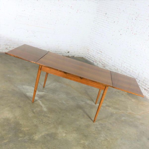 Mid Century Modern Draw Leaf Extending Dining Table After Conant Ball