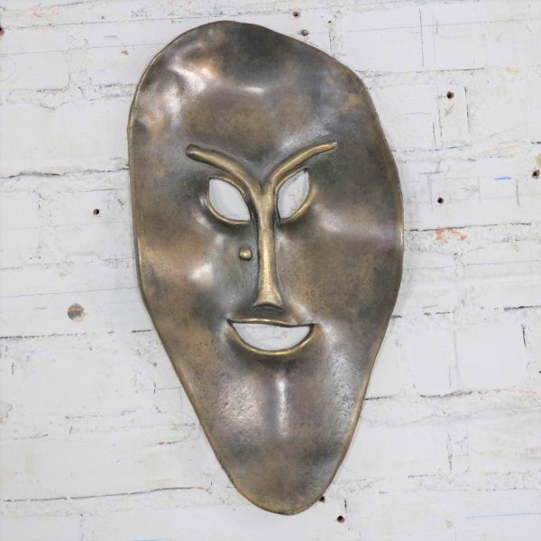 Solid Cast Bronze Contemporary Stylized Mask by Joe Sutcliffe