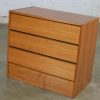 Scandinavian Modern Teak 3 Drawer Small Vintage Chest Marked Made in Denmark