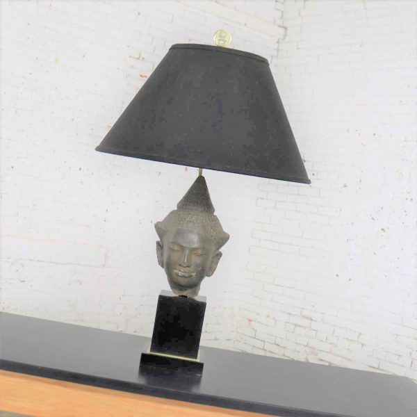 Hollywood Regency Vintage Buddha Head Table Lamp by Paul Hanson