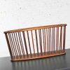 Larger Walnut Oval Magazine Rack Attributed to Arthur Umanoff for Washington Woodcraft