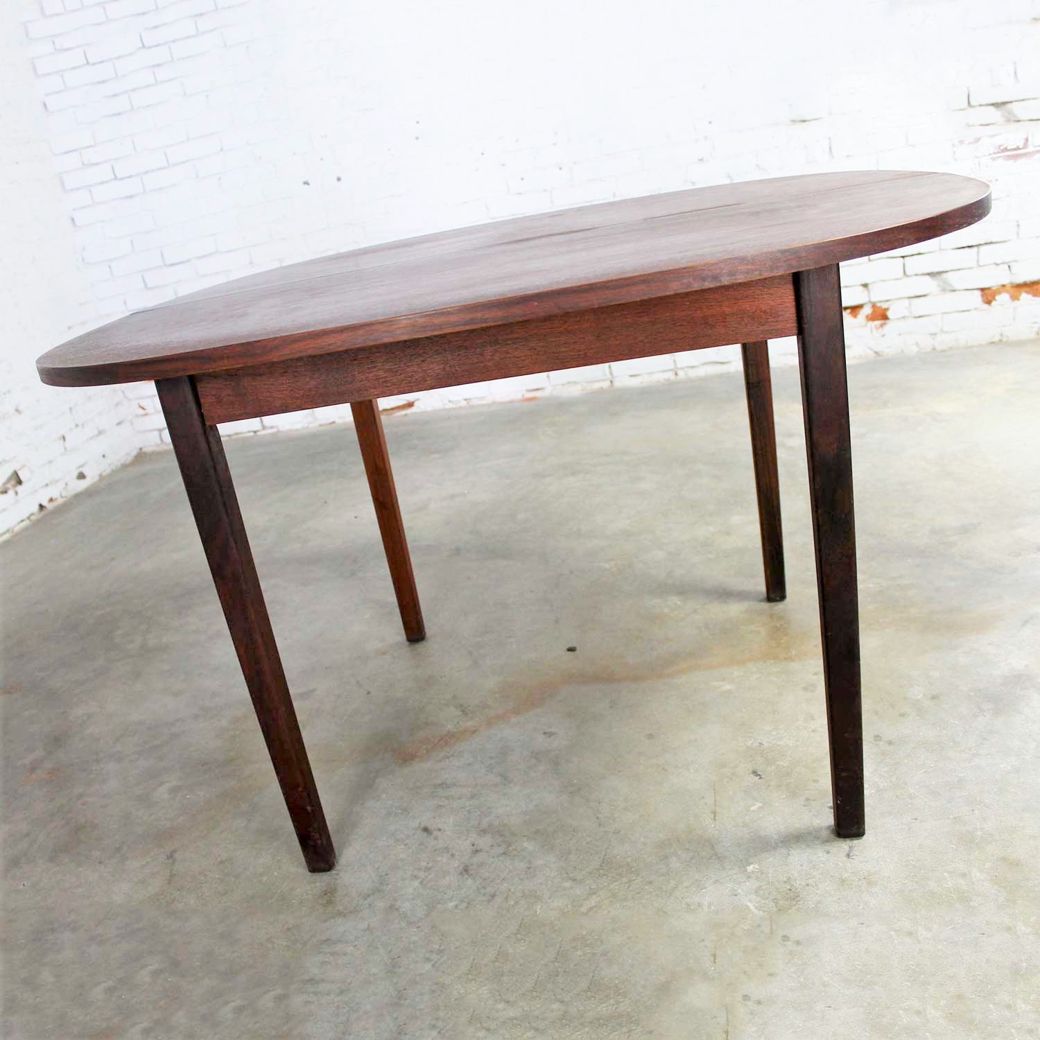 Rosewood Squircle to Oval Shaped Expanding Dining Table Mid Century Modern