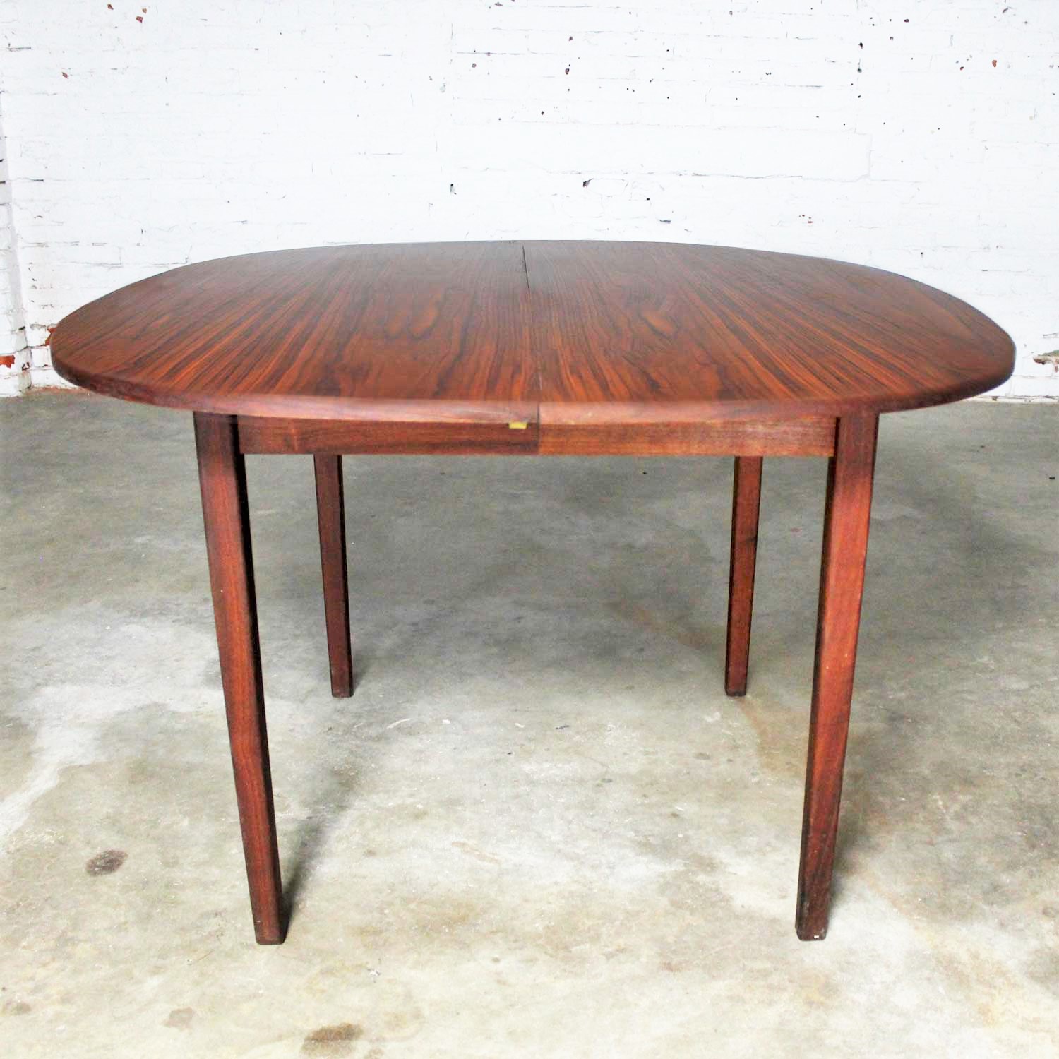 Rosewood Squircle to Oval Shaped Expanding Dining Table Mid Century Modern