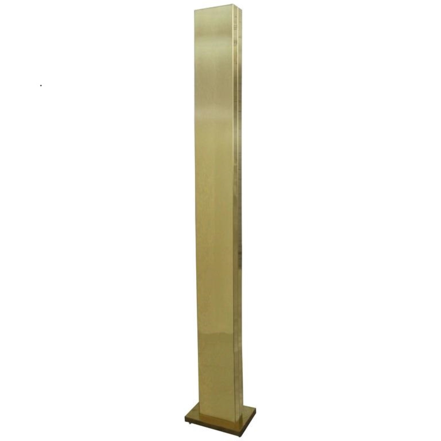Vintage Brass Plated Monolith Skyscraper Torchiere Floor Lamp by Casella Lighting
