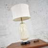 Mid Century Modern Murano Style Blown Glass Table Lamp Cream and Taupe