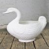 Large Pure White Porcelain Swan Jardinière Planter or Serving Tureen