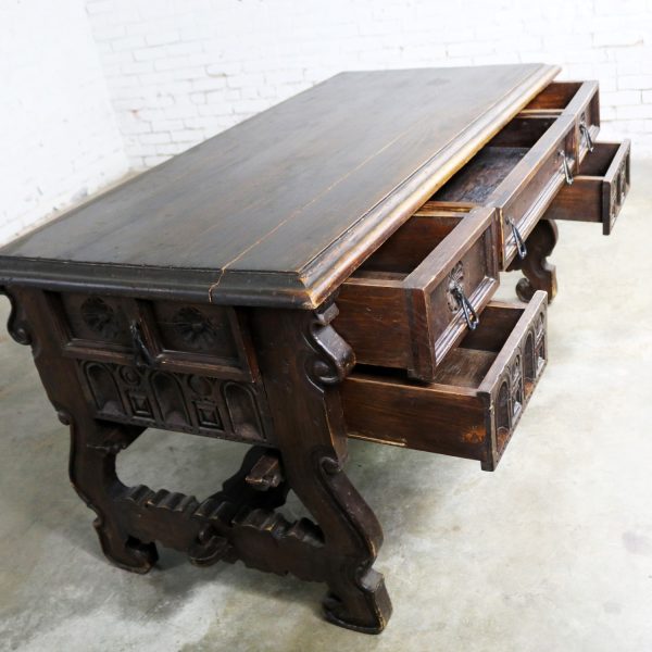 Spanish Revival Style Desk with Hand Wrought Hardware by Artes De Mexico