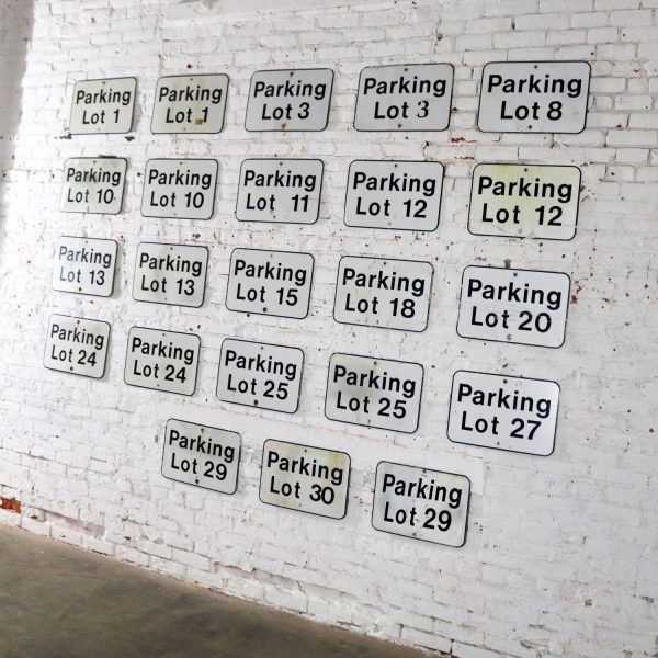 Twenty-Three Vintage Metal Parking Lot Number Signs