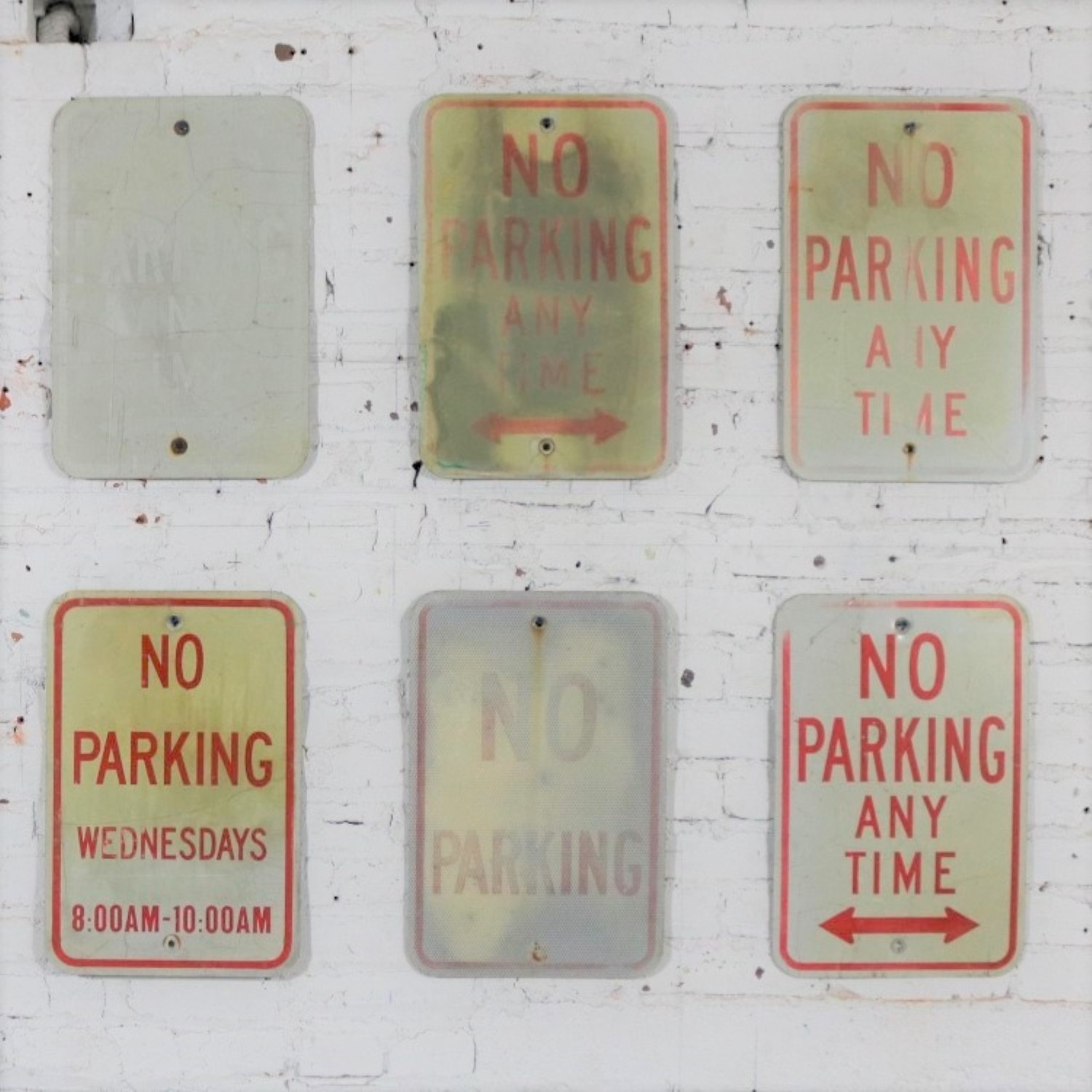 Eighteen Vintage Metal No Parking Signs