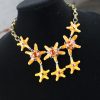 Vintage Gem-Craft Bejeweled Starfish Bib Necklace, Signed CRAFT ©