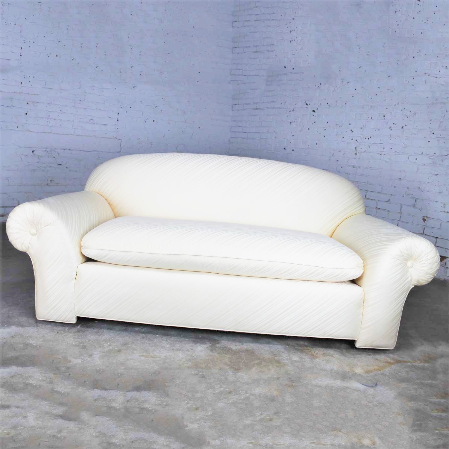 Vintage Donghia Sofa in Original White Vice Versa Fabric