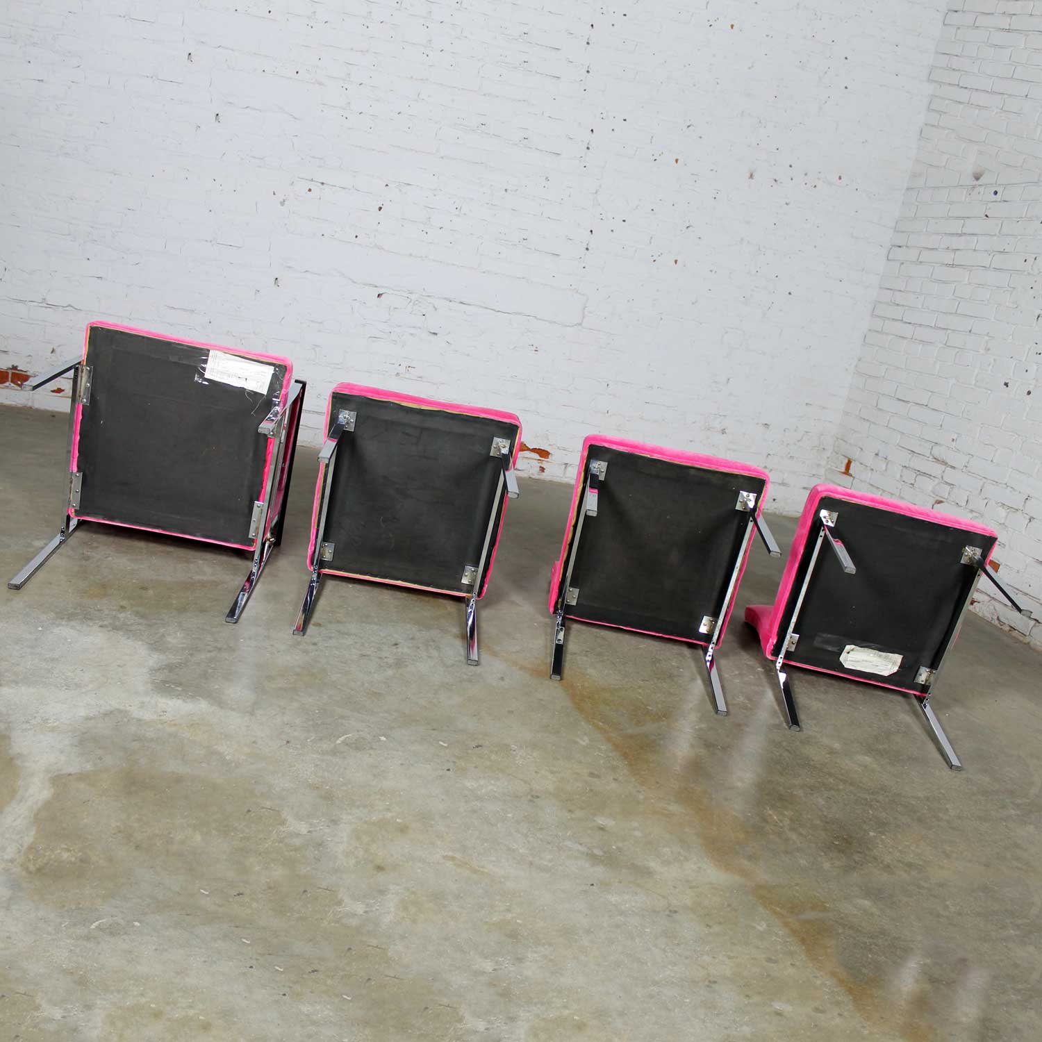 Hot Pink and Chrome Dining Chairs by American of Martinsville Vintage Mid Century Modern
