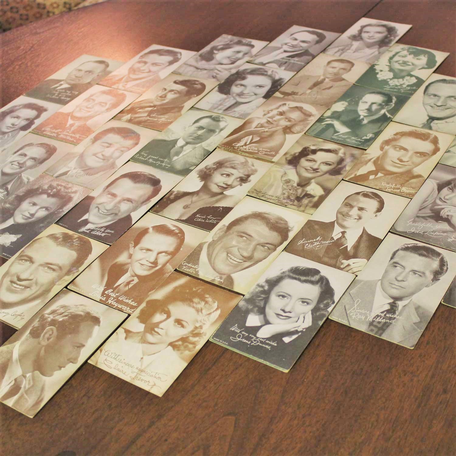 Collection of 95 Vintage Movie Star Penny Arcade Trading Cards