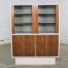 Mid Century Modern Scandinavian Style China Display Cabinet w/ White Case & Teak Front