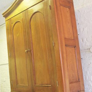 Antique Walnut Bonnet Top Armoire Wardrobe