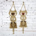 Macramé Owl Wall Hanging or Towel Ring Vintage