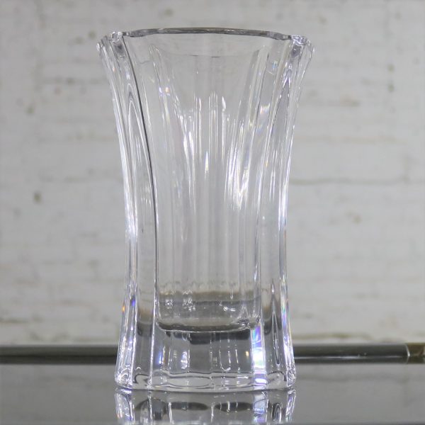 Orrefors Eight Inch Crystal Vase by Lars Hellsten Signed and Numbered LH 4599-22