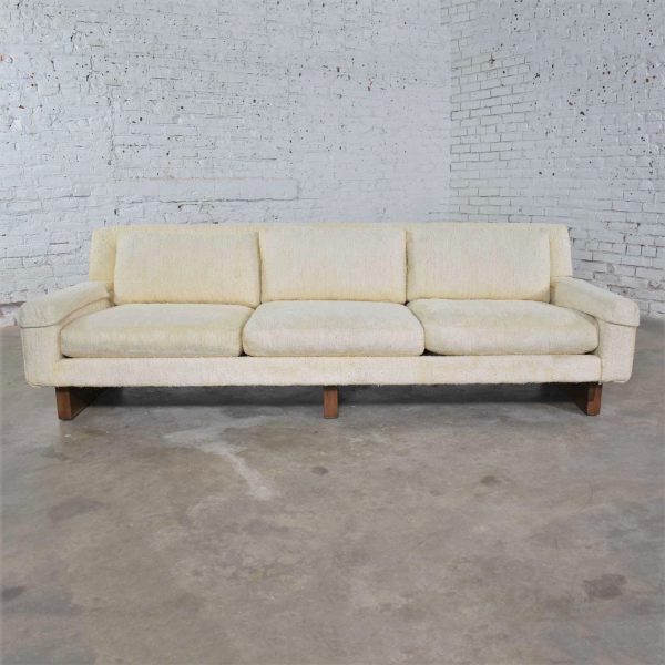 Vintage Mid Century Modern Lawson Style White Sofa by Flair Division for Bernhardt