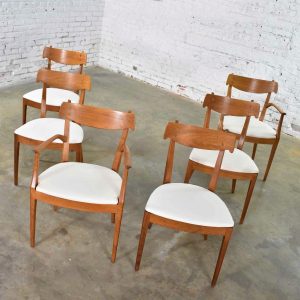 Drexel Declaration Walnut Dining Chairs by Kipp Stewart and Stewart MacDougall Set 6