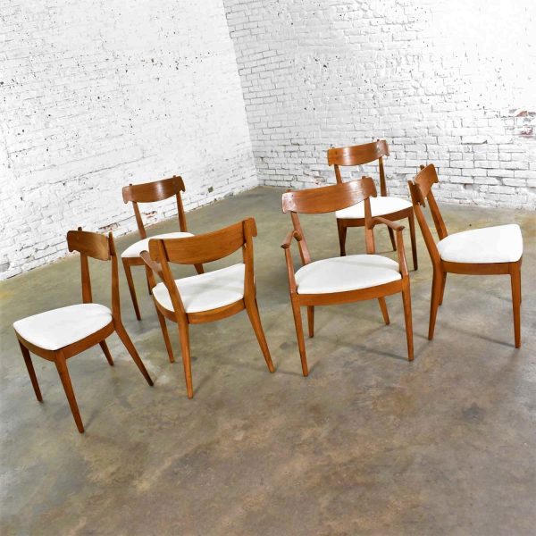 Drexel Declaration Walnut Dining Chairs by Kipp Stewart and Stewart MacDougall Set 6