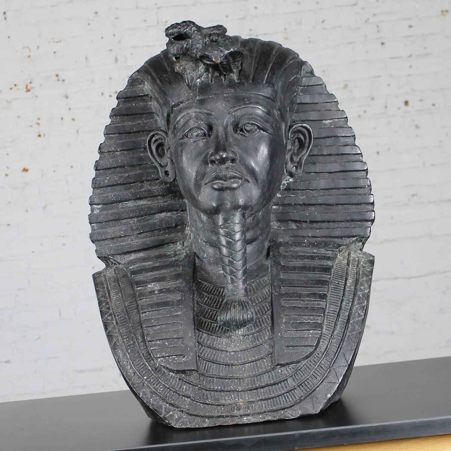 Monumental Bronze Egyptian Sphinx Pharaoh Head Garden Statue