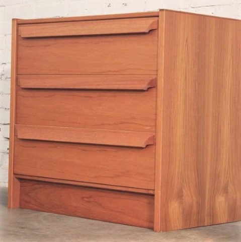 Danish Mid-Century Modern Small Chest of Drawers with Mirror