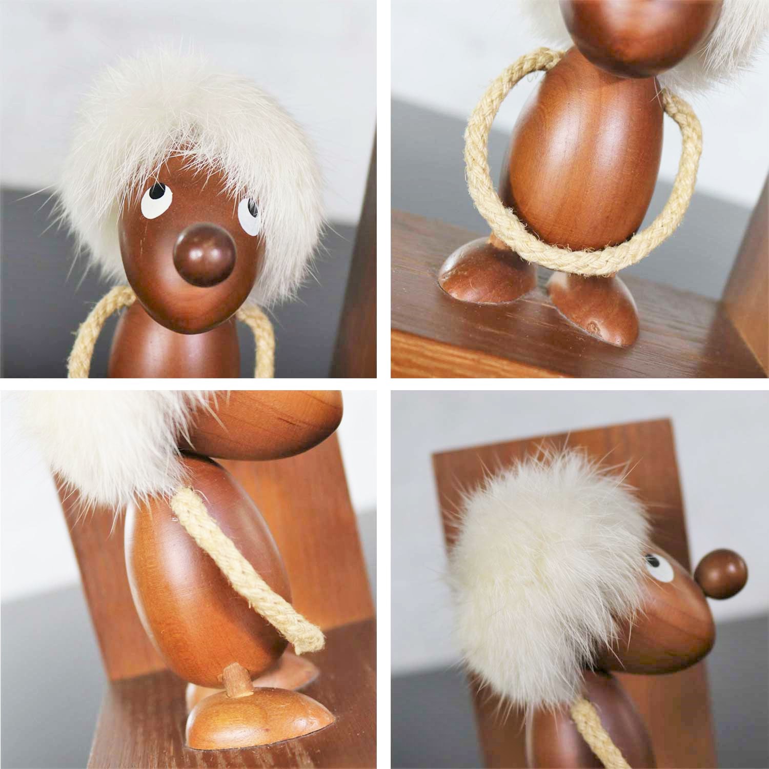 Vintage Teak Scandinavian Gonk Troll Tomte Gnome Bookends Style of Hans Bolling